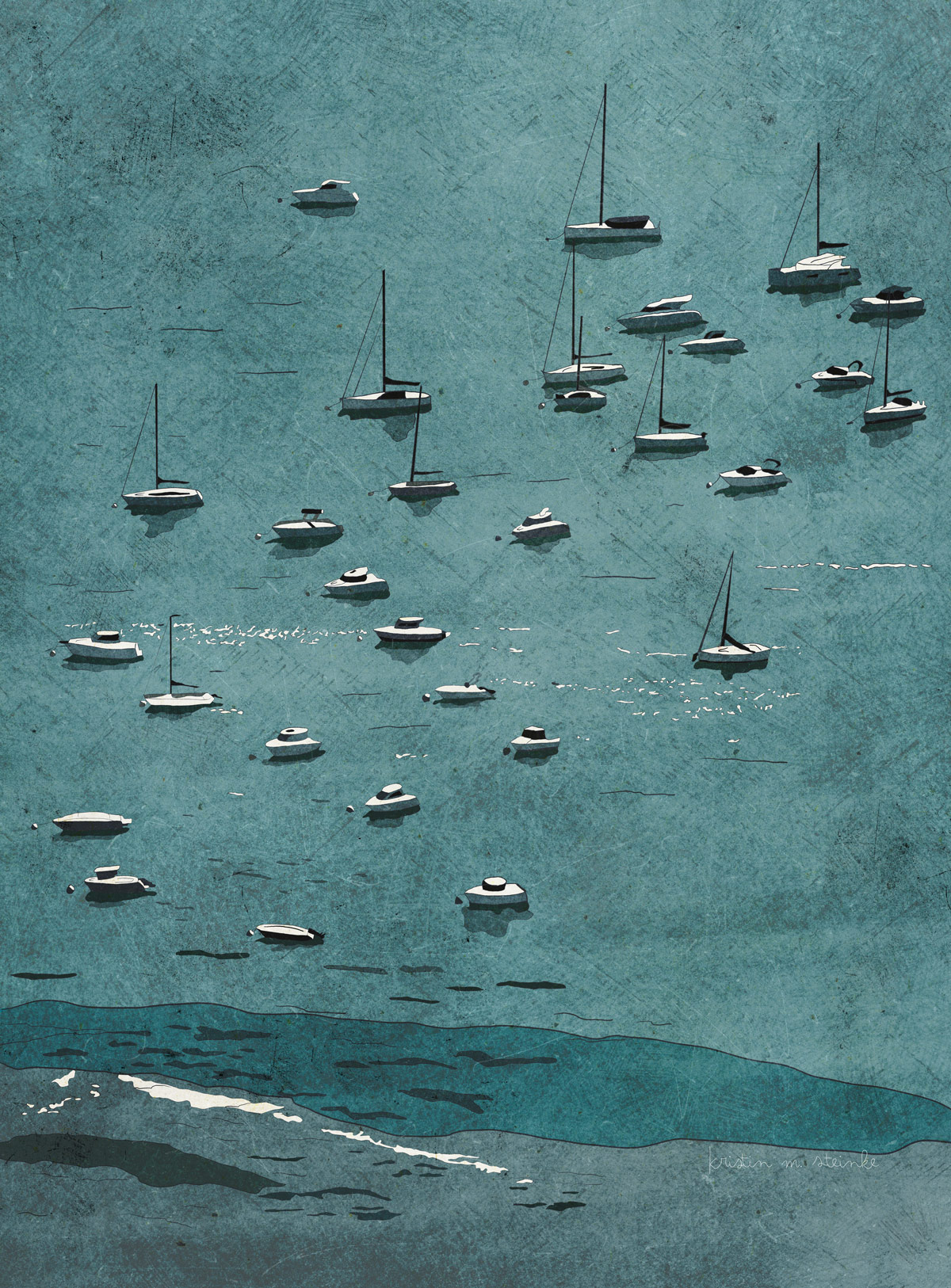 San Sebastian Seascapes — Inspired by San Sebastián and the Bay of Biscay, this collection celebrates the beauty of coastal living through scenes of surfing, sailing, and sunset skies. The work blends layered textures and calm color palettes to bring a sense of movement, ease, and wanderlust into modern spaces.